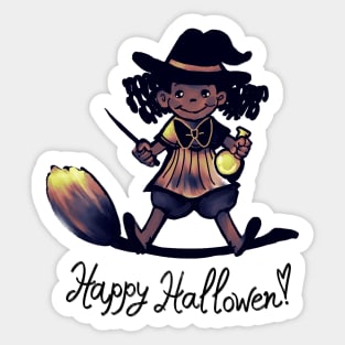 Halloween Witch Girl! Sticker